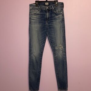 Citizens of Humanity Rocket High Rise Skinny Jean Women Size 29 Distressed Denim